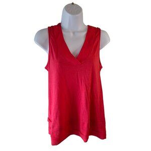Banana Republic Womens VNeck Tank Top S Red Sleeveless Lagenlook Y2K Corpcore